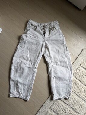 Free People White Boyfriend Jeans